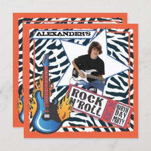 Felsen N'Roll Felsen-Stern-Geburtstags-Party Einladung