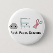 Felsen, Papier, Scheren Button (Vorderseite)