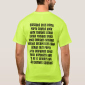 Felsen, Papier, Scheren, Eidechse, Spock und T-Shirt (Rückseite)