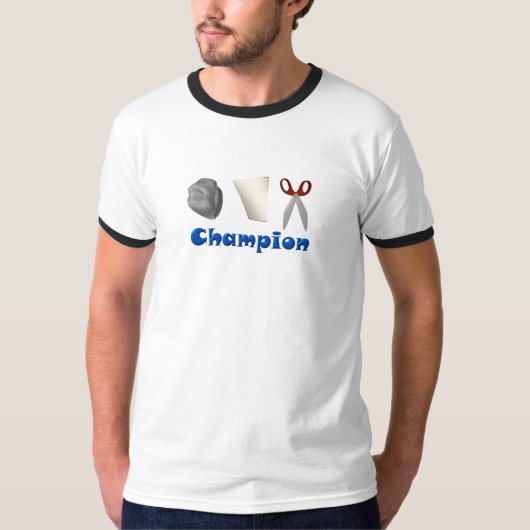 Felsen-Papierschere-Champion T-Shirt (Vorderseite)