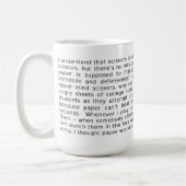 Felsen-Papierschere-Debatte FunnyMug Kaffeetasse (Links)
