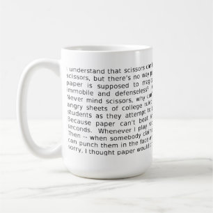 Felsen-Papierschere-Debatte FunnyMug Kaffeetasse