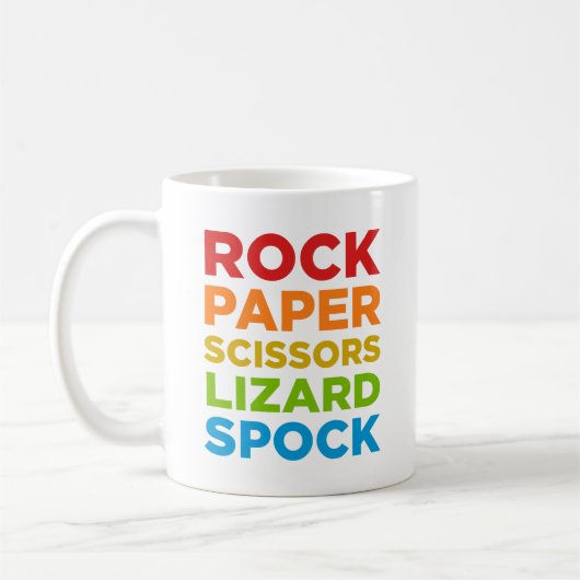 Felsen-Papierschere-Eidechse Spock Tasse (Links)