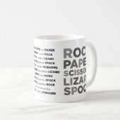 Felsen-Papierschere-Eidechse Spock Tasse mit (VorderseiteRechts)
