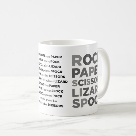 Felsen-Papierschere-Eidechse Spock Tasse mit (VorderseiteRechts)