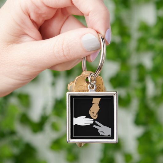 Felsen-Papierschere-Hände Schlüsselanhänger (Hand)