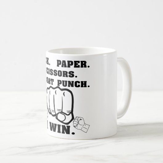 Felsen-Papierschere-Kehle-Durchschlag, den ich Kaffeetasse (VorderseiteRechts)