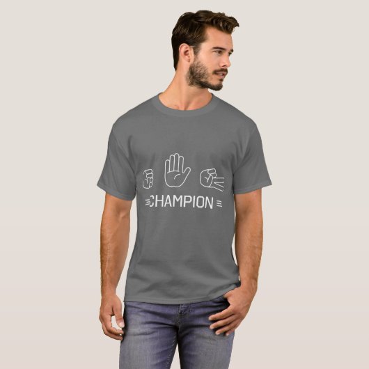 Felsen-Papierschere-Meister T-Shirt (Vorne ganz)