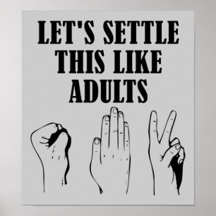 Felsen-Papierschere-Plakat Poster