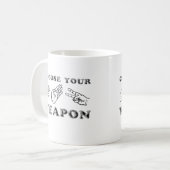 Felsen-Papierscheren wählen Ihre Waffen-Tasse Kaffeetasse (Vorderseite Links)