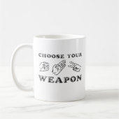 Felsen-Papierscheren wählen Ihre Waffen-Tasse Kaffeetasse (Links)