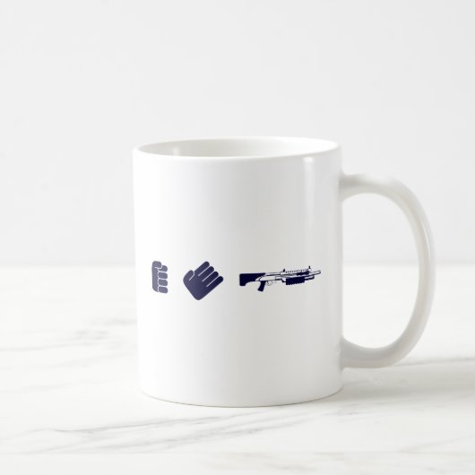 Felsen-Papierschrotflinte Kaffeetasse (Rechts)