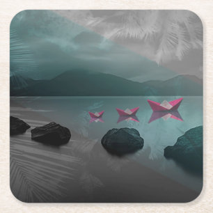 Felsen Rechteckiger Pappuntersetzer