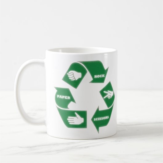 Felsen-recyceln Papierscheren ~! Tasse (Links)