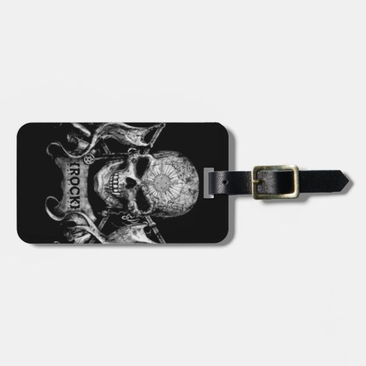 Felsen-Schädel Gepäckanhänger (Vorderseite horizontal)