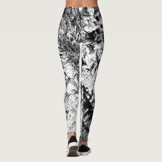 Felsen Schwarzweiss Leggings (Rückseite)