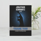 Felsen-Stern-Bar Mitzvah danken Ihnen, Dankeskarte (Stehend Vorderseite)