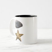 Felsen + Stern-Bild Zweifarbige Tasse (Vorderseite Links)