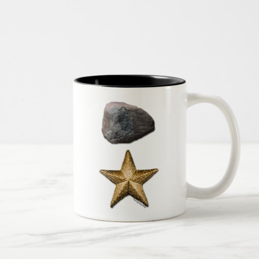 Felsen + Stern-Bild Zweifarbige Tasse (Rechts)