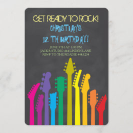 Felsen-Stern-Gitarren-Geburtstags-Party Einladung