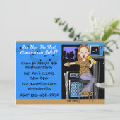 Felsen-Stern-Party für Mädchen Einladung (Stehend Vorderseite)