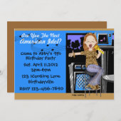 Felsen-Stern-Party für Mädchen Einladung (Vorne/Hinten)