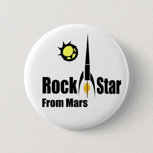 Felsen-Stern von den Mars mit Raumschiff Button (Vorderseite)
