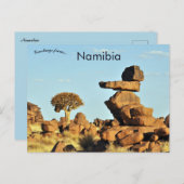 Felsen und Bäume in Namibia Postkarte (Vorne/Hinten)
