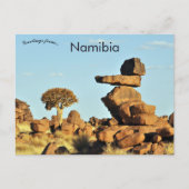 Felsen und Bäume in Namibia Postkarte (Vorderseite)
