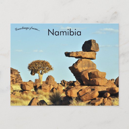 Felsen und Bäume in Namibia Postkarte (Vorderseite)
