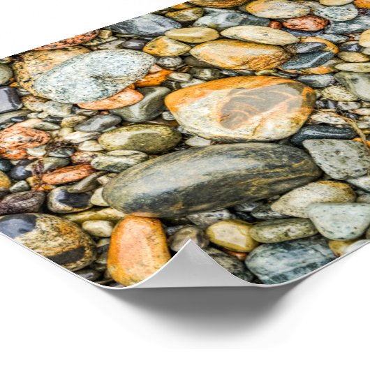 Felsen und Kiesel am Strand in Maine 7 x 5 Poster (Ecke)