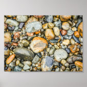 Felsen und Kiesel am Strand in Maine 7 x 5 Poster (Vorne)