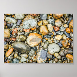 Felsen und Kiesel am Strand in Maine 7 x 5 Poster