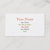 Felsen und Rettung Visitenkarte (Rückseite)