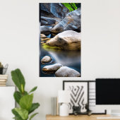 Felsen und Wasser - ruhiger Hintergrund Poster (Heimbüro)