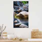Felsen und Wasser - ruhiger Hintergrund Poster (Küche)