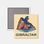 Felsen von Gibraltar Magnet (Vorderseite/Rückseite)