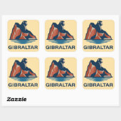 Felsen von Gibraltar Quadratischer Aufkleber (Blatt)