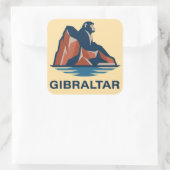 Felsen von Gibraltar Quadratischer Aufkleber (Tasche)
