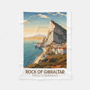 Felsen von Gibraltar Reise Kunst Vintage Fleecedecke