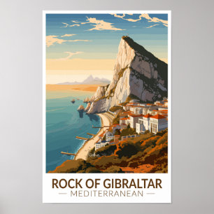 Felsen von Gibraltar Reise Kunst Vintage Poster