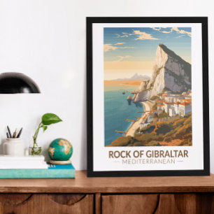 Felsen von Gibraltar Reisen Kunst Vintag Poster