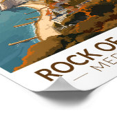 Felsen von Gibraltar Reisen Kunst Vintag Poster (Ecke)