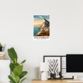 Felsen von Gibraltar Reisen Kunst Vintag Poster (Heimbüro)