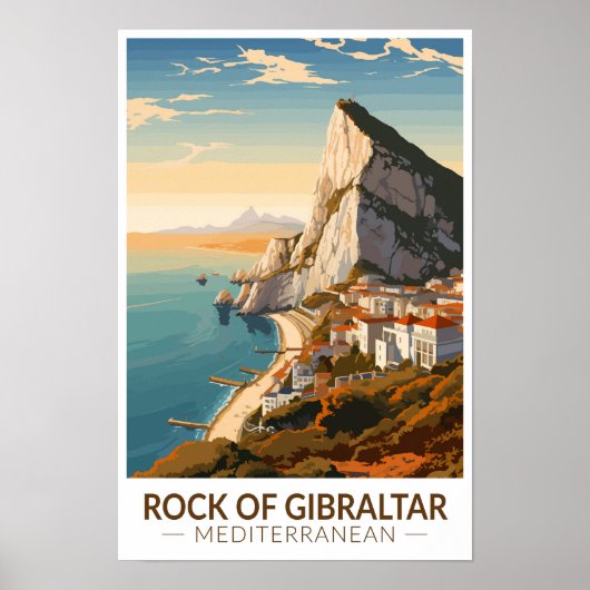 Felsen von Gibraltar Reisen Kunst Vintag Poster (Vorne)