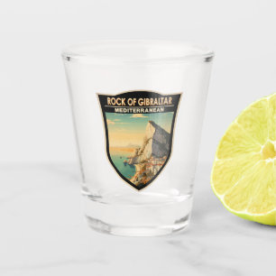Felsen von Gibraltar Reisen Kunst Vintag Schnapsglas