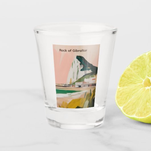 Felsen von Gibraltar Schnapsglas (Vorderseite)