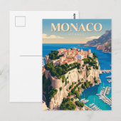 Felsen von Monaco Postkarte (Vorne/Hinten)