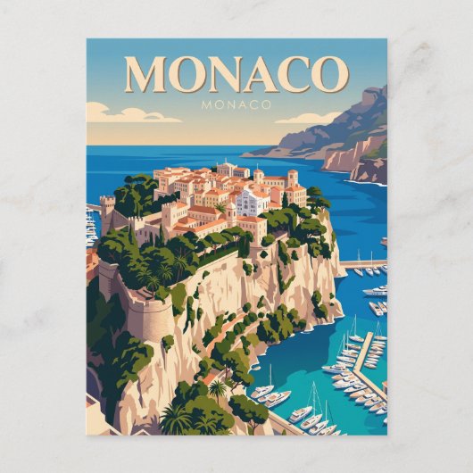 Felsen von Monaco Postkarte (Vorderseite)