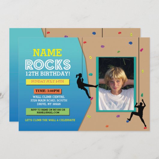 Felsen-Wand-laden kletterndes Einladung (Vorne/Hinten)